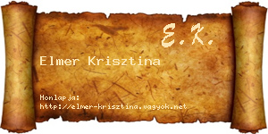 Elmer Krisztina névjegykártya